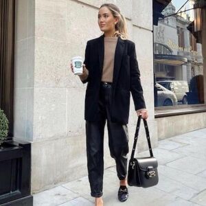 Christian Dior 100% Cashmere Black Blazer Suit Jacket Vintage 1980s Size 46R